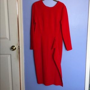 H & M red midi dress